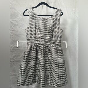 Esley Silver and Black Polka Dot Midi Dress